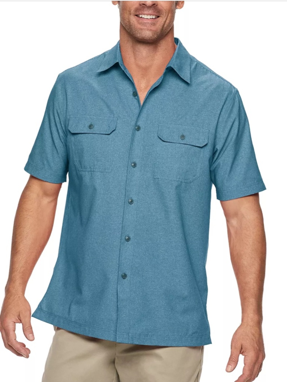 Croft & Barrow Quick Dry Classic Shirt Sz XXL Blue /Grey Plaid - Picture 9 of 9